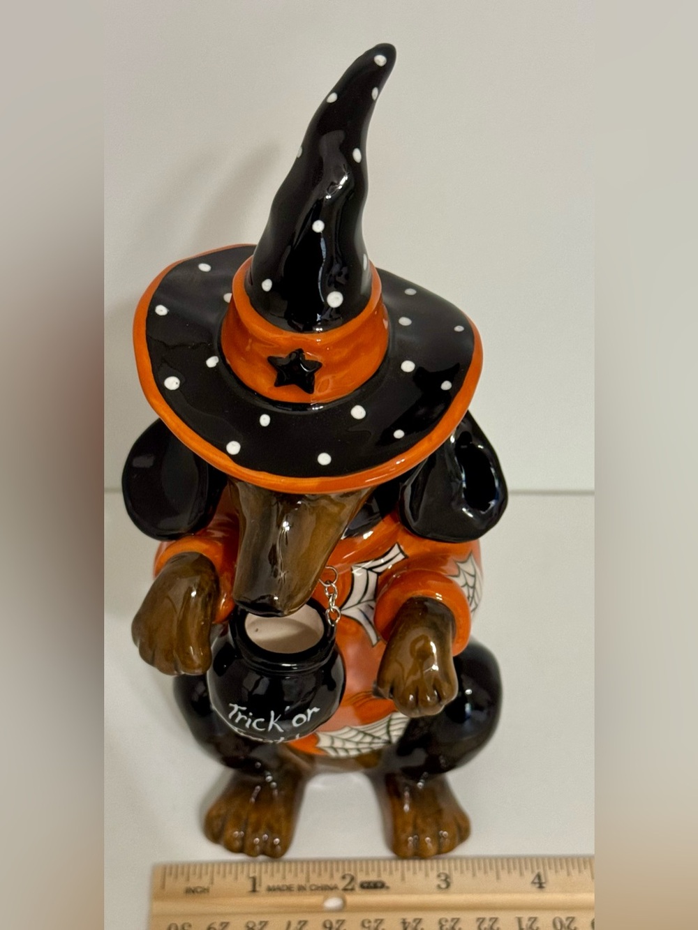 Blue Sky Clayworks  Halloween Dachshund Witch Trick-or-Treat Figurine NWT - Picture 11 of 11